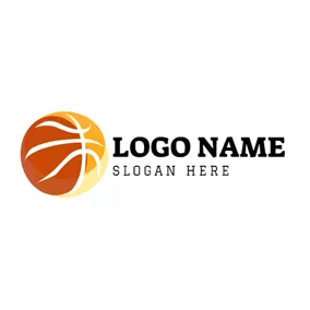 Logo Du Basket-ball Yellow and Brown Basketball logo design