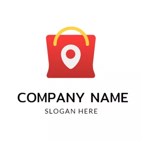 Advertising Logo Yellow and Red Handbag logo design