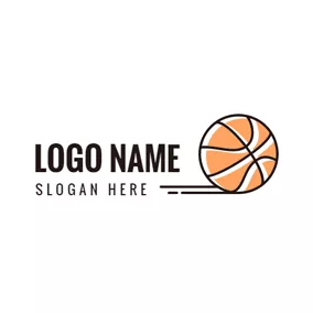 Logo Du Basket-ball Yellow and White Basketball logo design