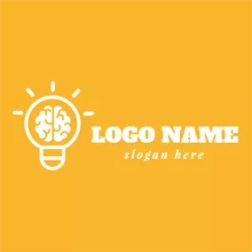 大学のロゴ Yellow and White Light Bulb logo design