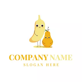 Animation Logo Yellow Banana and Pear logo design