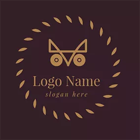 Graphic Logo Yellow Circle and Abstract Owl logo design