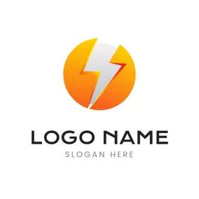 Logotipo De Energía Yellow Circle and Lightning Power logo design