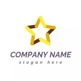 Golden Logo Yellow Connected Star logo design