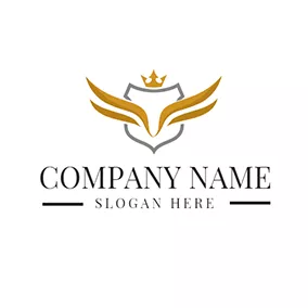 Expensive Logo Yellow Crown and Wing logo design