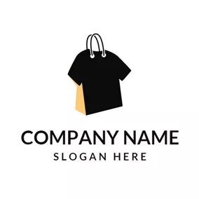 衣類ブランドロゴ Yellow Handbag and Black T Shirt logo design