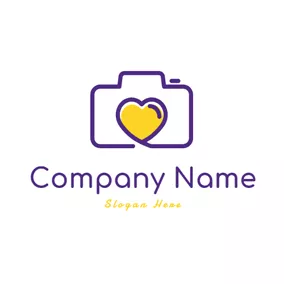 图片logo Yellow Heart and Camera logo design
