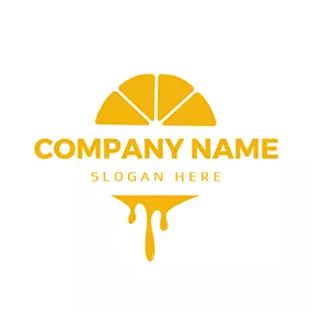 Logotipo De Zumo Yellow Orange Slice and Juice logo design
