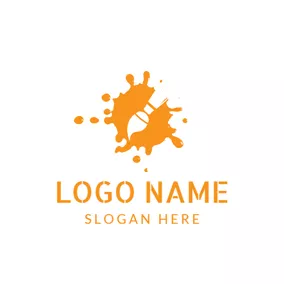 Advertising Logo Yellow Pigment and Pen logo design