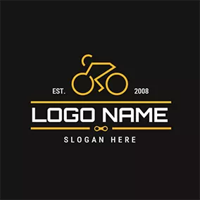 Cycle Logo Yellow Racer and Bicycle logo design