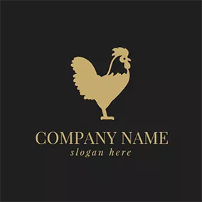 Cock Logo Yellow Rooster Chicken Icon logo design