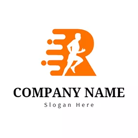 快速logo Yellow Speed and Running Man logo design
