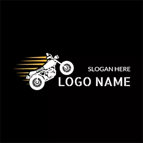 Graphic Logo Yellow Speed and White Motorcycle Icon logo design
