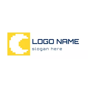 Nature Logo Yellow Square and White Moon logo design
